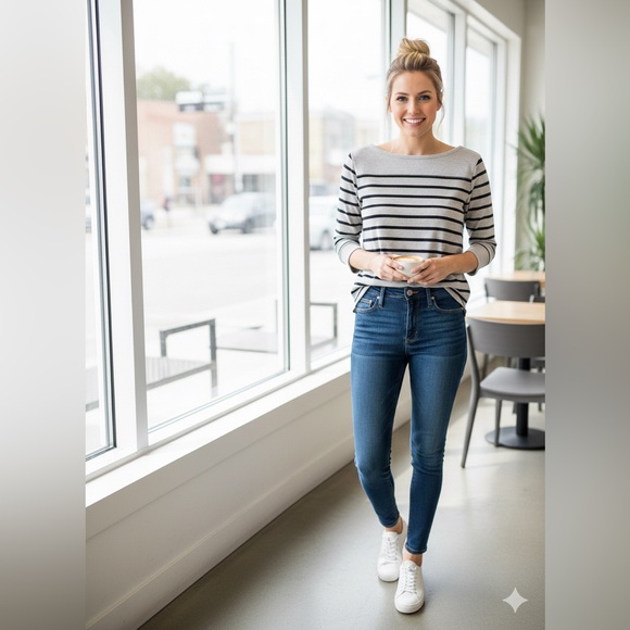 Joan Vass Striped Long Sleeve Top - Picture 6 of 6